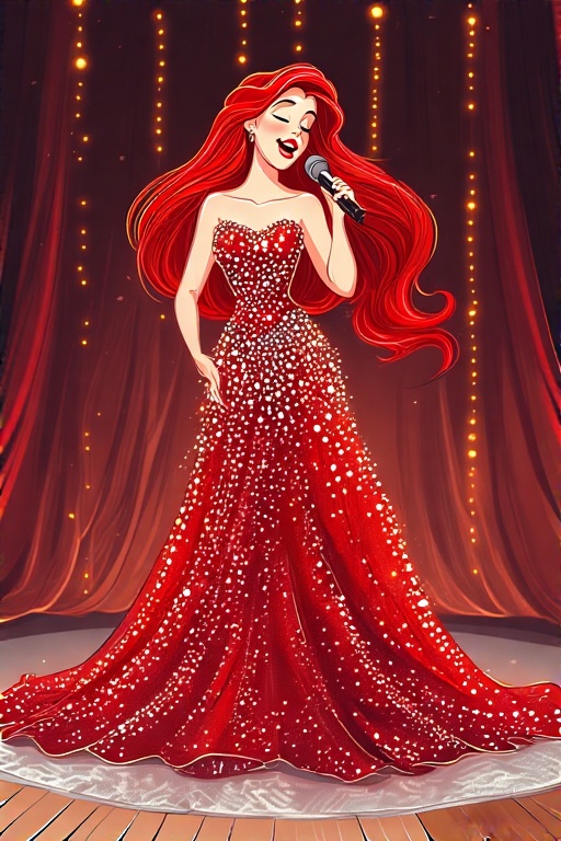 Disney-style-Ariel-singing-on-11