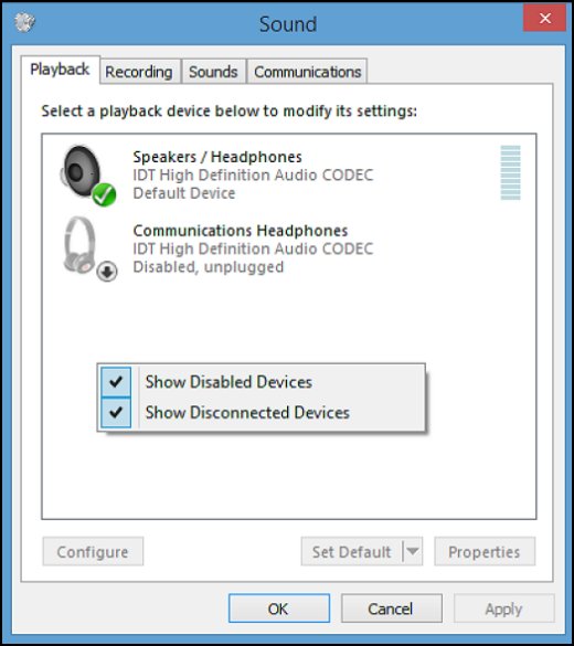 Microphone not detected, headset not shown