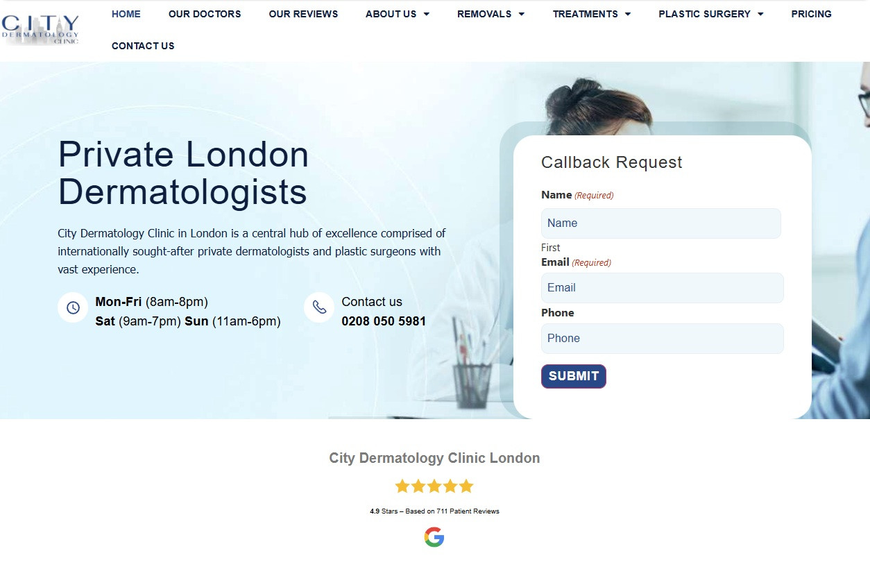 City dermatology clinic london with consultant dermatologists in Central London.