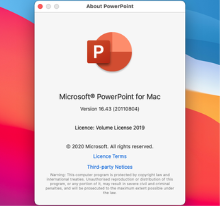 Microsoft PowerPoint 2019 for Mac v16.52 VL Multilingual