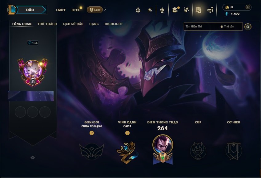 Acc LMHT # - Không Khung