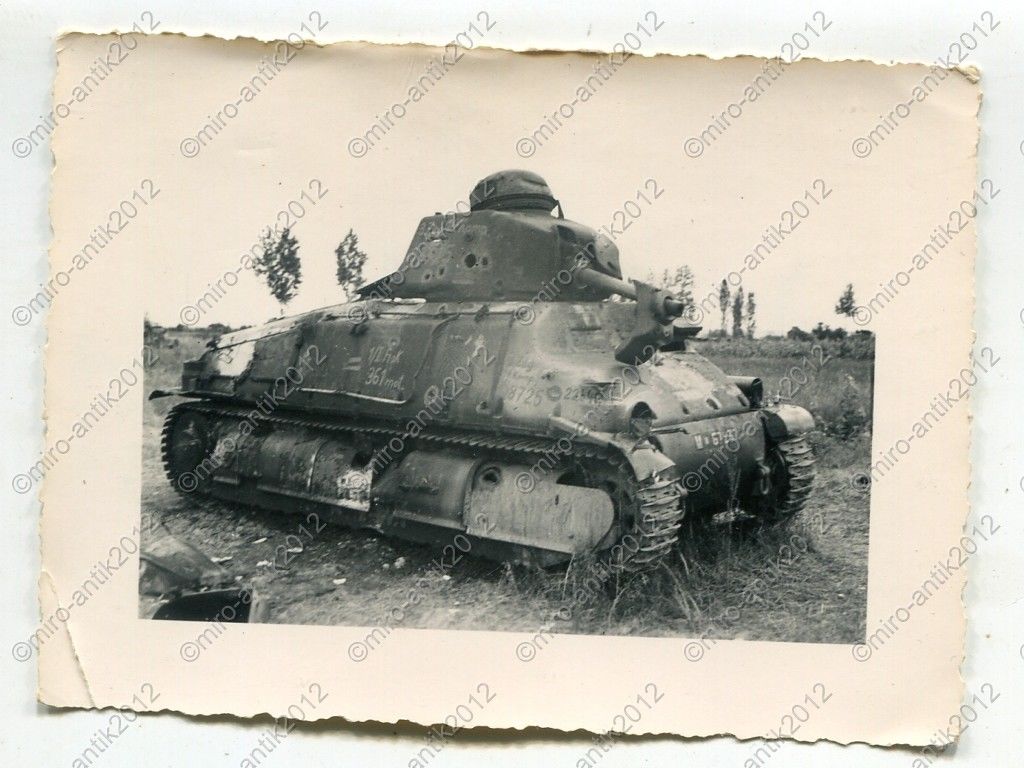Foto, Wehrmacht, zerstörter Panzer, SOMUA S-35, 
