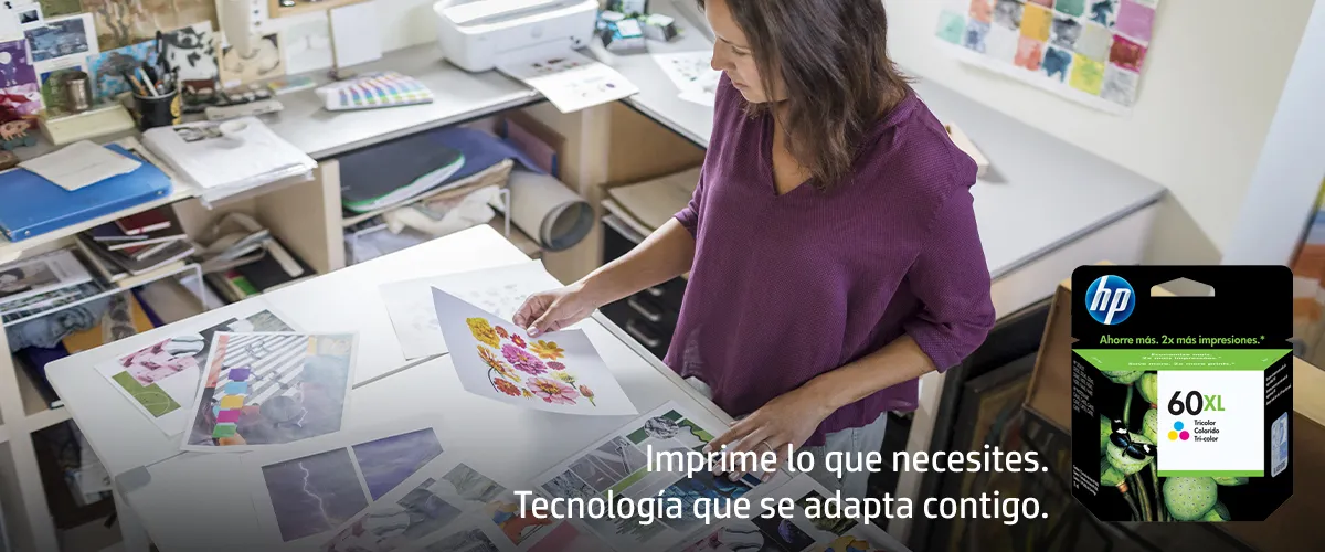 Cartucho de tinta original HP 60XL en tricolor.