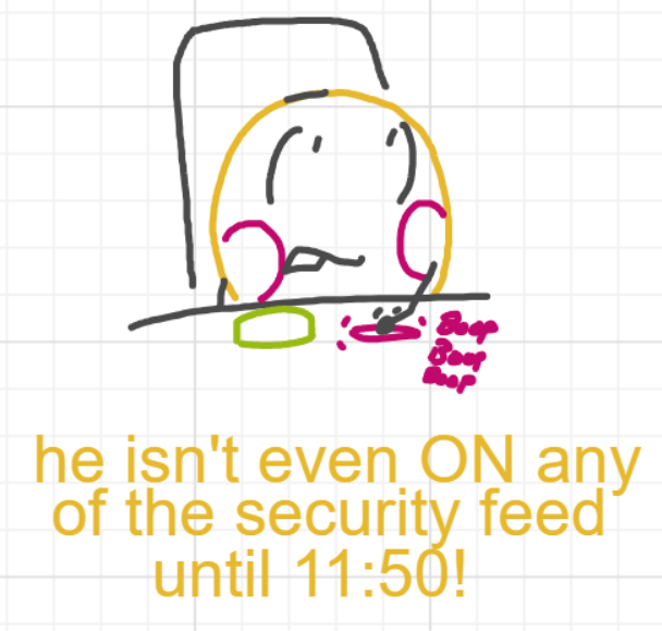 A panel from A Murder On The, episode six of the Board Boards object show by Furretwalk/WalkingFurret.