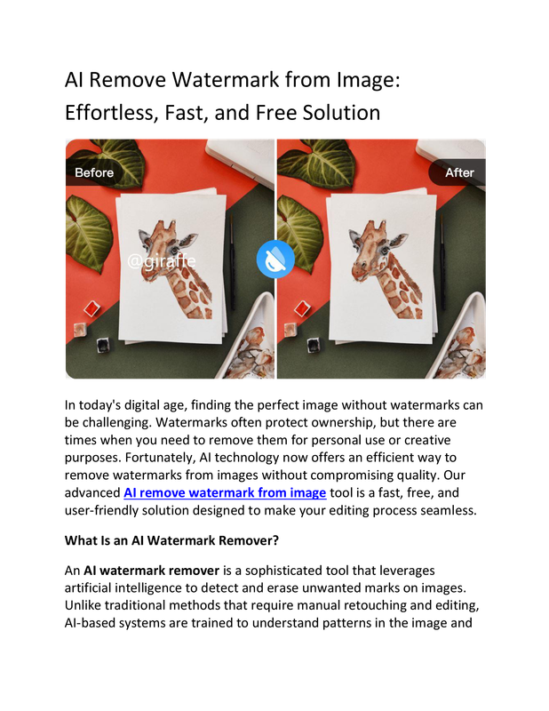 Ai remove watermark from image