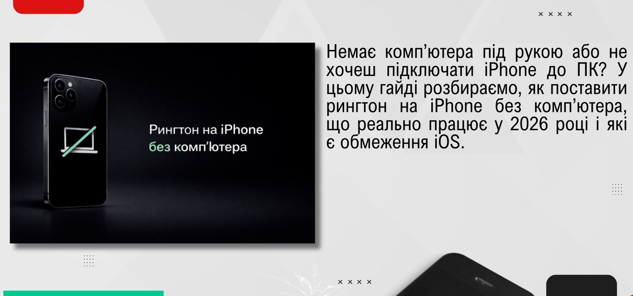 Рингтон на iPhone без компʼютера