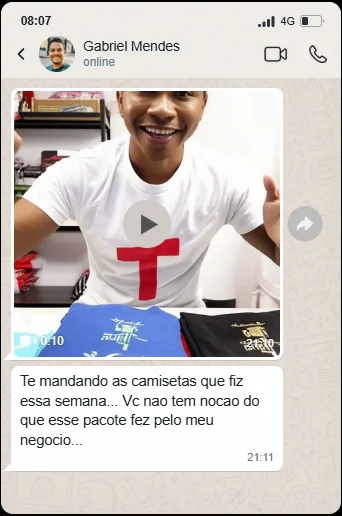 Depoimento de cliente sobre as estampas cristãs