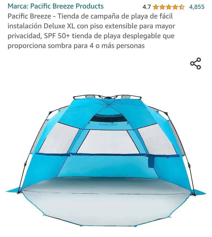 Amazon: Tienda de campaña de playa - precio histórico