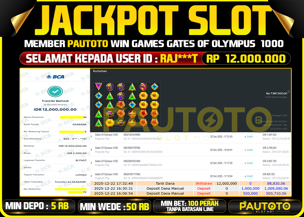 BUKTI JACKPOT LUNAS PAUTOTO