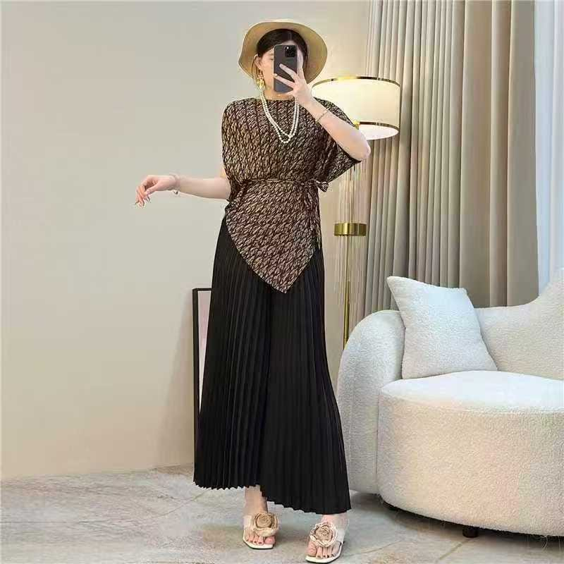 Wrap Top & Wide-Leg Pants
