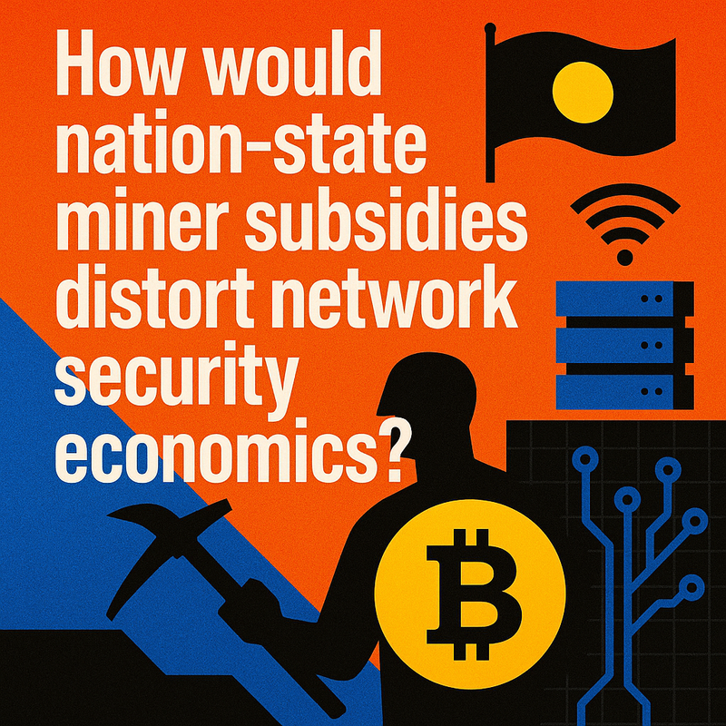 How would nation-state miner subsidies distort network security economics?