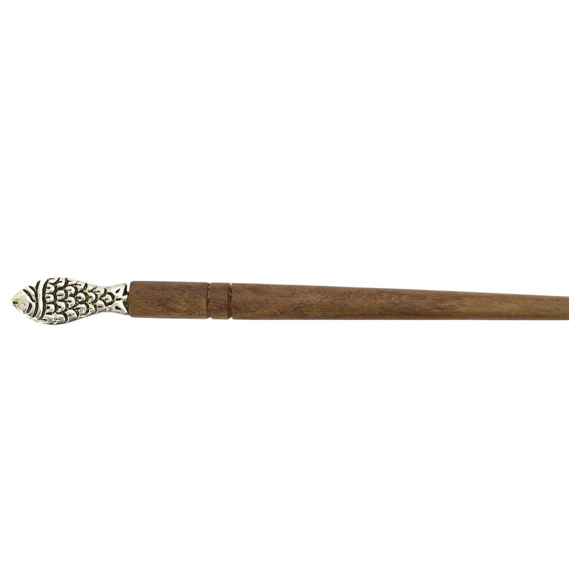 Women Juda Hair Pin Wood & Metal Handmade Beautiful Design Traditional Stick Pin - Picture 25 of 40