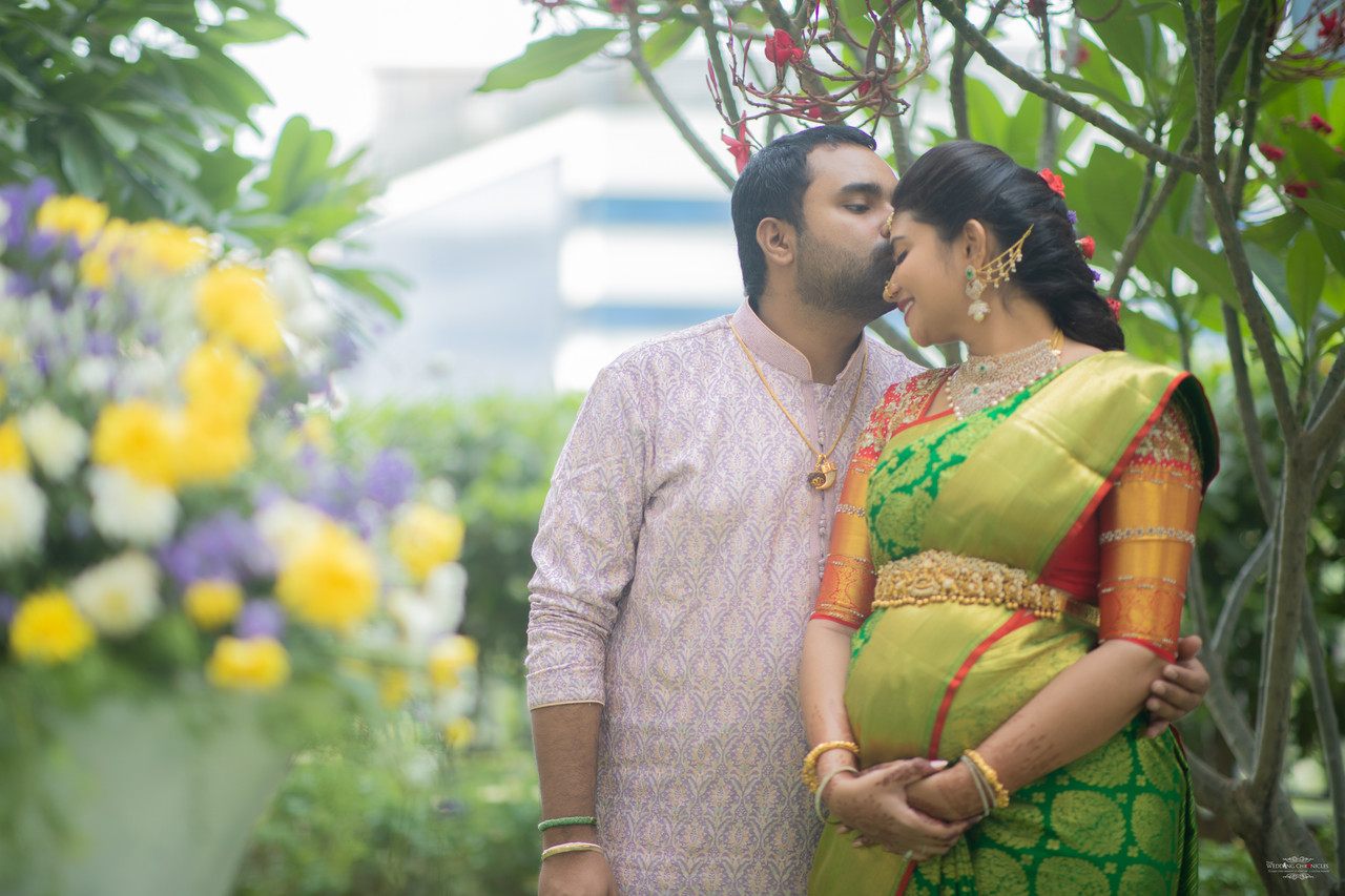 South Indian maternity photography Rugby — intimate expecting mother portrait at home