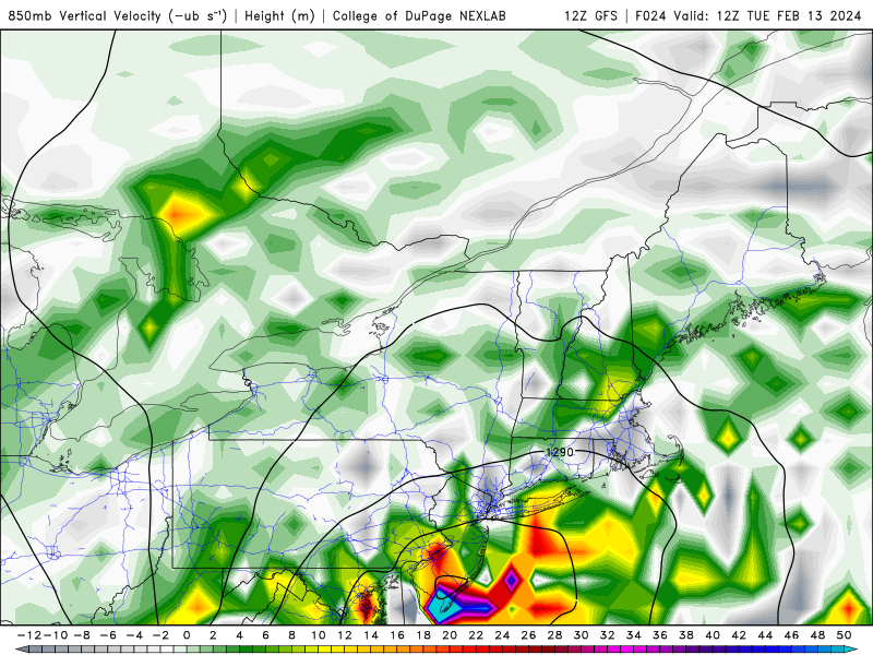 FEB 13th Pre V-Day Storm Part II GFS-850-VV-12z-TUE