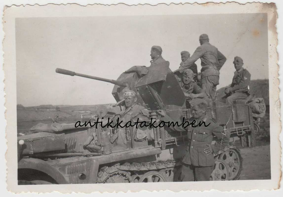 Foto g Pzgrup Guderian Halbkette mit Flak Geschütz