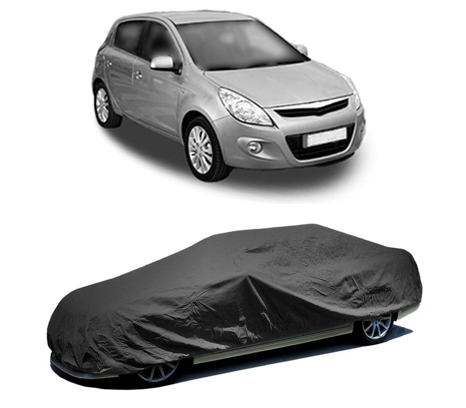 Husa tip prelata auto pentru HYUNDAI i20 I (PB, PBT) 2008 - 2015,culoare negru, material textil impermeabil, rezistanta la intemperii praf UV, CARPASSION Husa Protectie