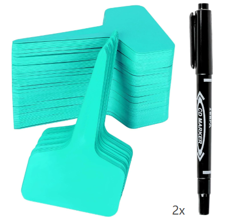 Green 200 Pack Waterproof Plant Labels T-Type Garden Tags with 2 Marking Pens for Succulents Flowers Seedlings and Aussie Home Gardening Identification