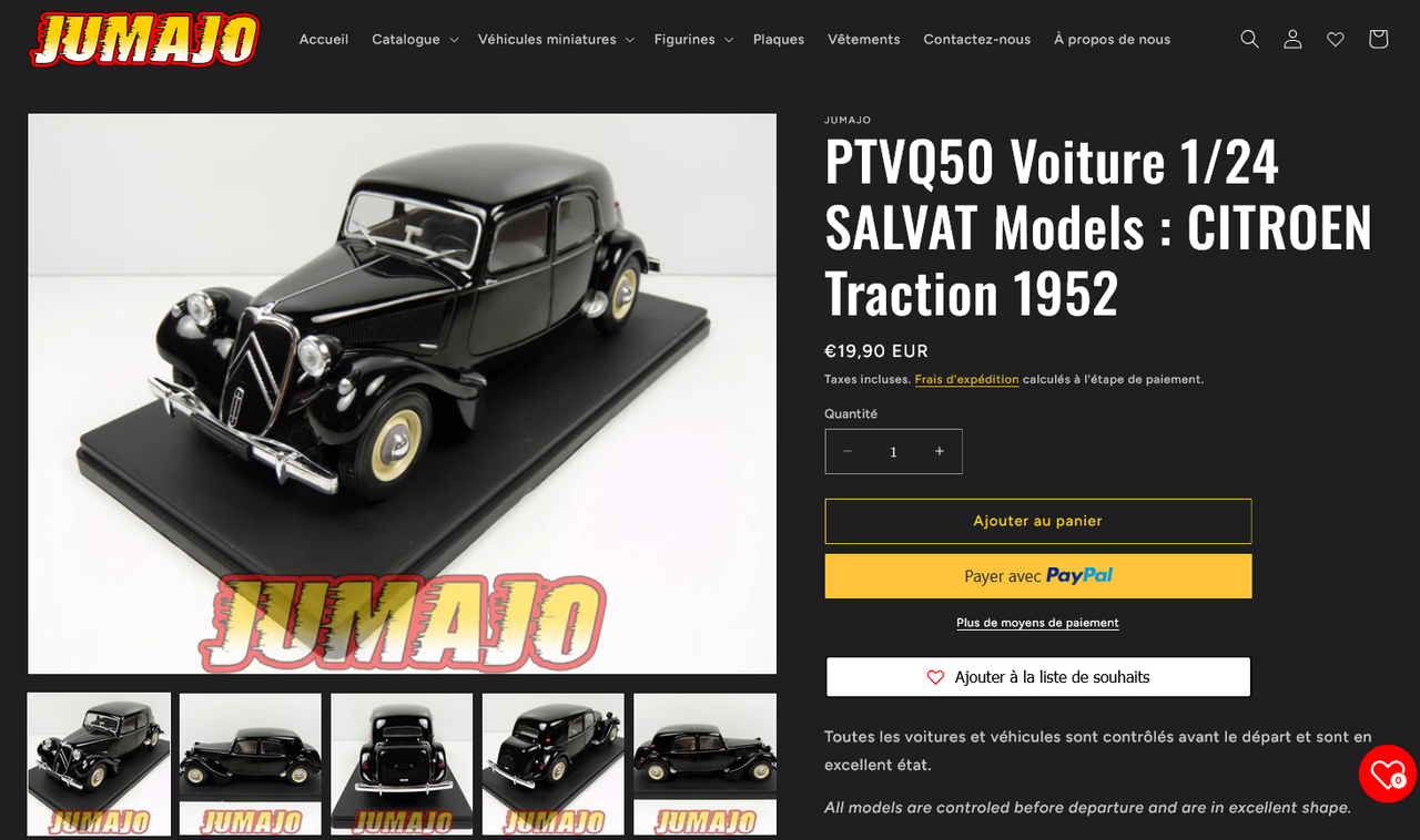 PTVQ50 Voiture 1 24 SALVAT Models CITROEN Traction 1952 Jumajo