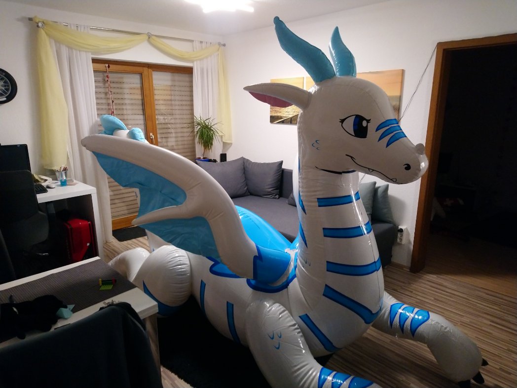 Huge Inflatable White Dragon 12 feet+/3.75m+ matte Pool Toy big Infl. Ride-on | eBay