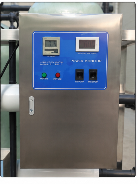 Reverse osmosis system power monitor control panel