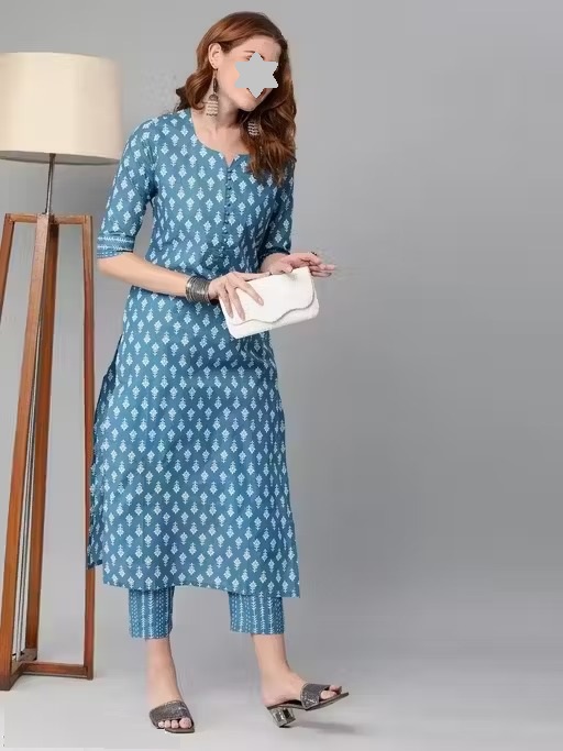 Attractive flower printed Graceful Women Kurta Sets Color 1 (KS123)