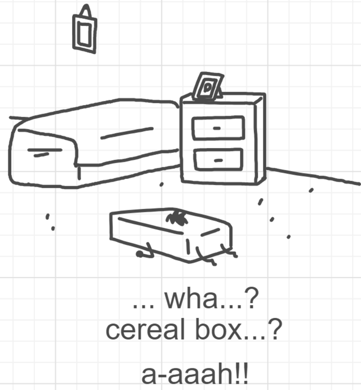 A panel from A Murder On The, episode six of the Board Boards object show by Furretwalk/WalkingFurret.