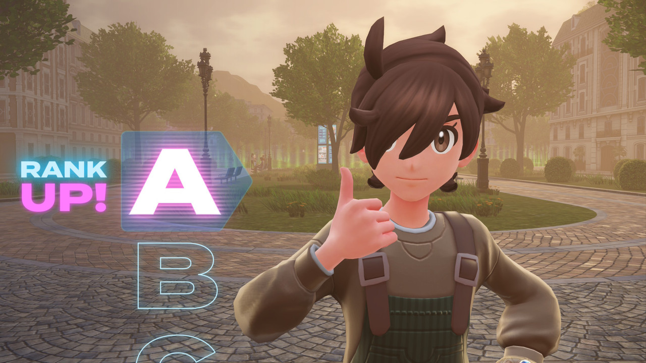 Tyler giving a thumbs up to the camera as he achieves Rank A in the Z-A Royale!