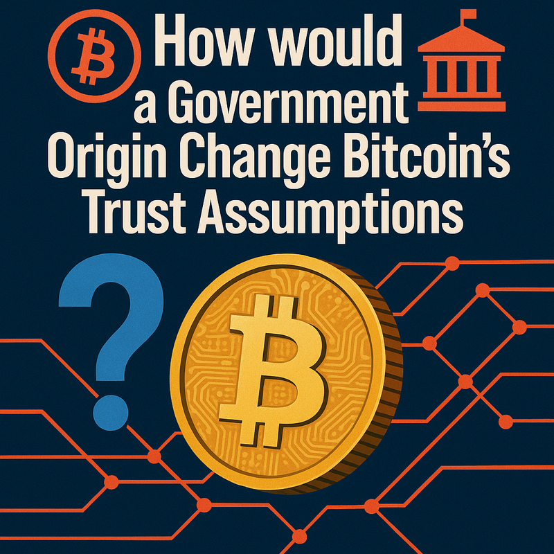 How would a government origin change Bitcoin's trust assumptions