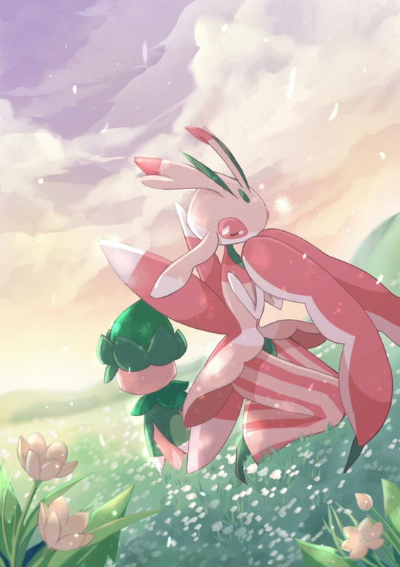 lurantis-and-fomantis-pokemon-drawn-by-a