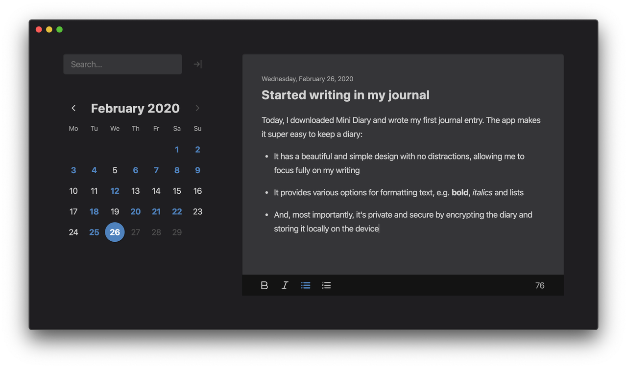 Mini Diary 3.2.0 Screenshot-1