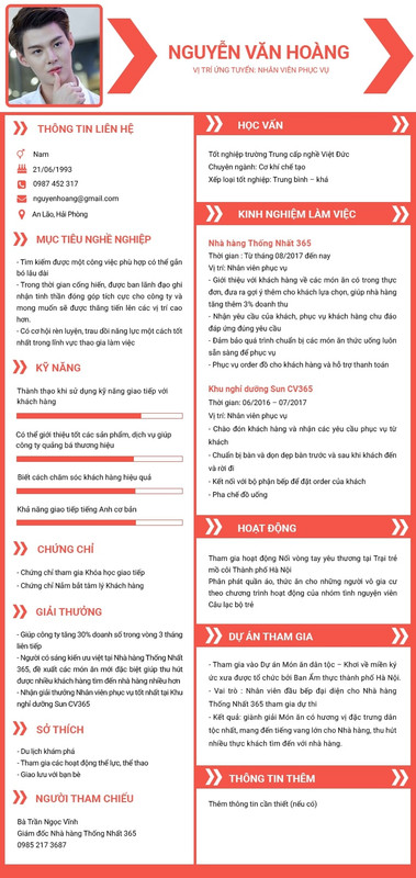 bản cv tiếng việt