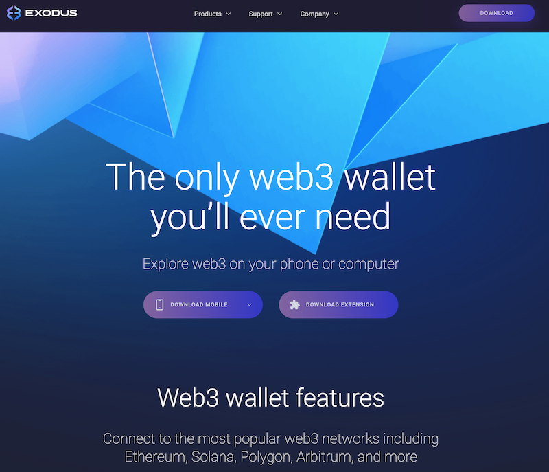 Exodus Web3 Wallet Home