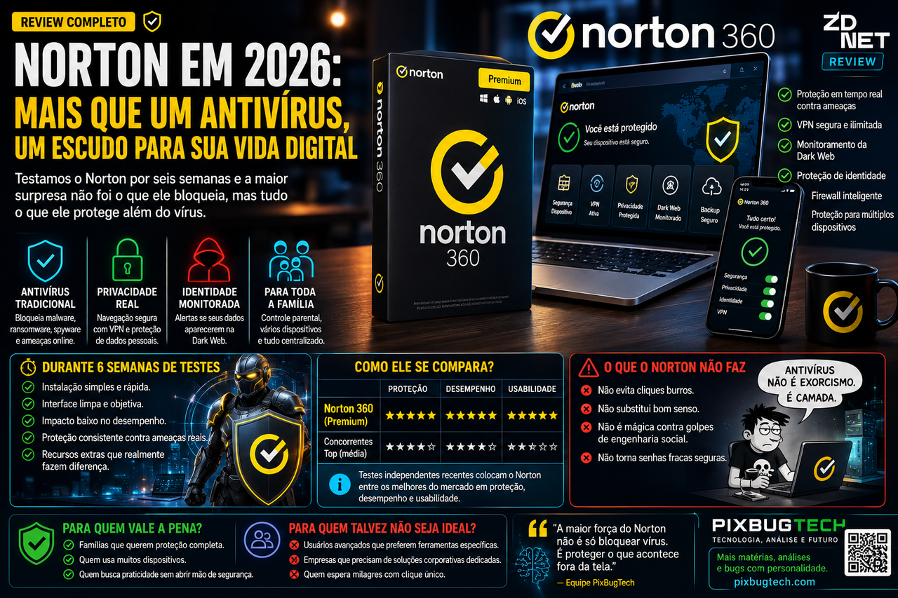 Norton em 2026: o antivírus que venceu por ser menos antivírus do que parece