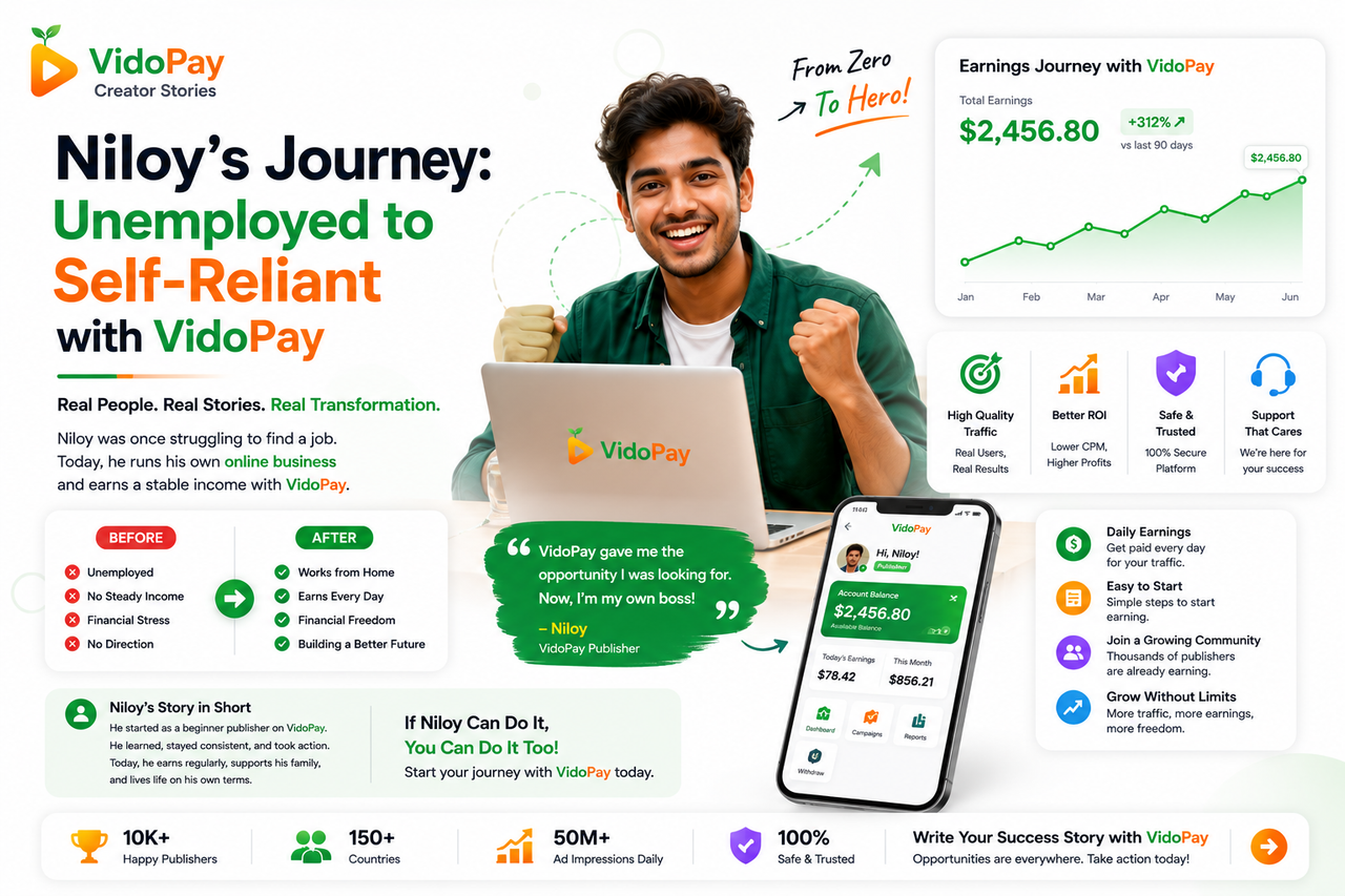 Inspirational Creator Journey of Niloy on VidoPay Network
