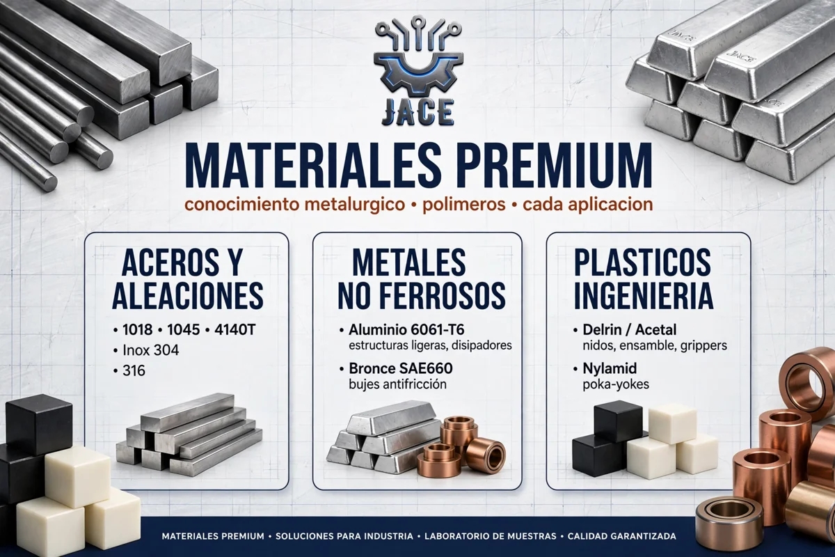 Inventario y piezas en diversos materiales industriales