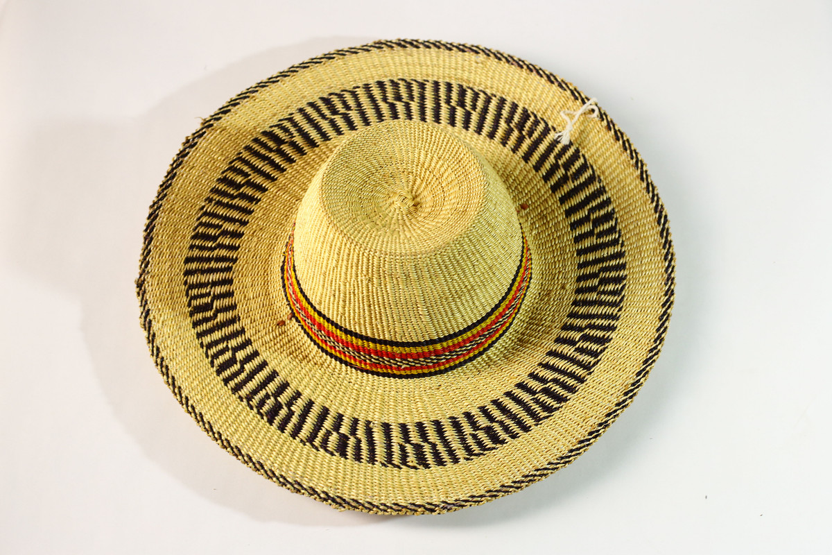 African Bolga Straw Hat, Ghana Frafra Sun Hat, Handwoven 