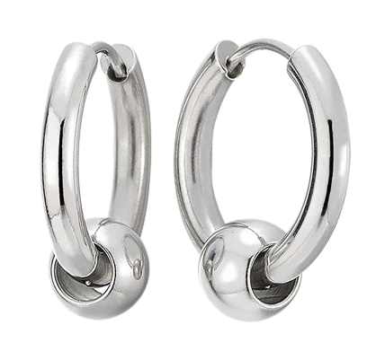 Orecchini A Cerchio Con Faccina Sorridente – 10 Mm – In Acciaio Inossidabile – Unisex – 2 Pezzi – Lucidati A Specchio