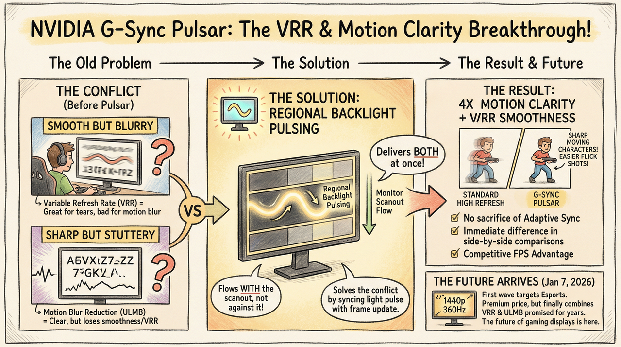 NVIDIA's New G-Sync Pulsar Tech Makes 360Hz Monitors Feel Like 1000Hz Without the Motion Blur 1 High refresh rate gaming monitor displaying fast-paced competitive shooter game