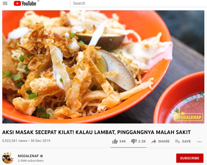 Seporsi mi pangsit di Mie Pangsit Aseng.