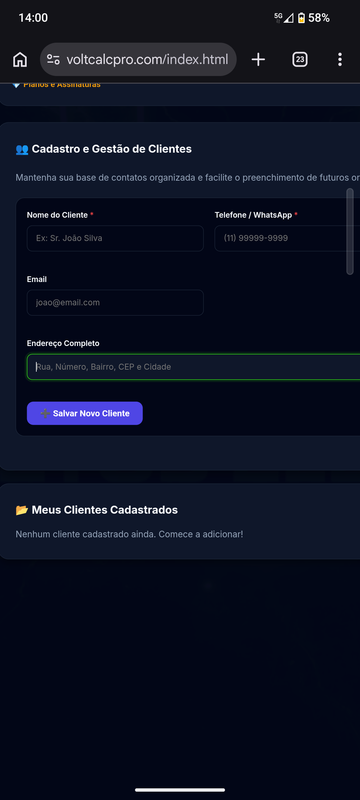 Cadastro de Clientes