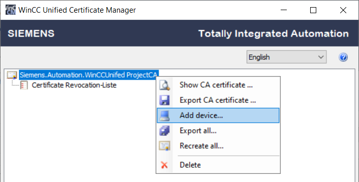 WinCC Unified Runtime on the runtime device WinCC Unified Runtime on the runtime device