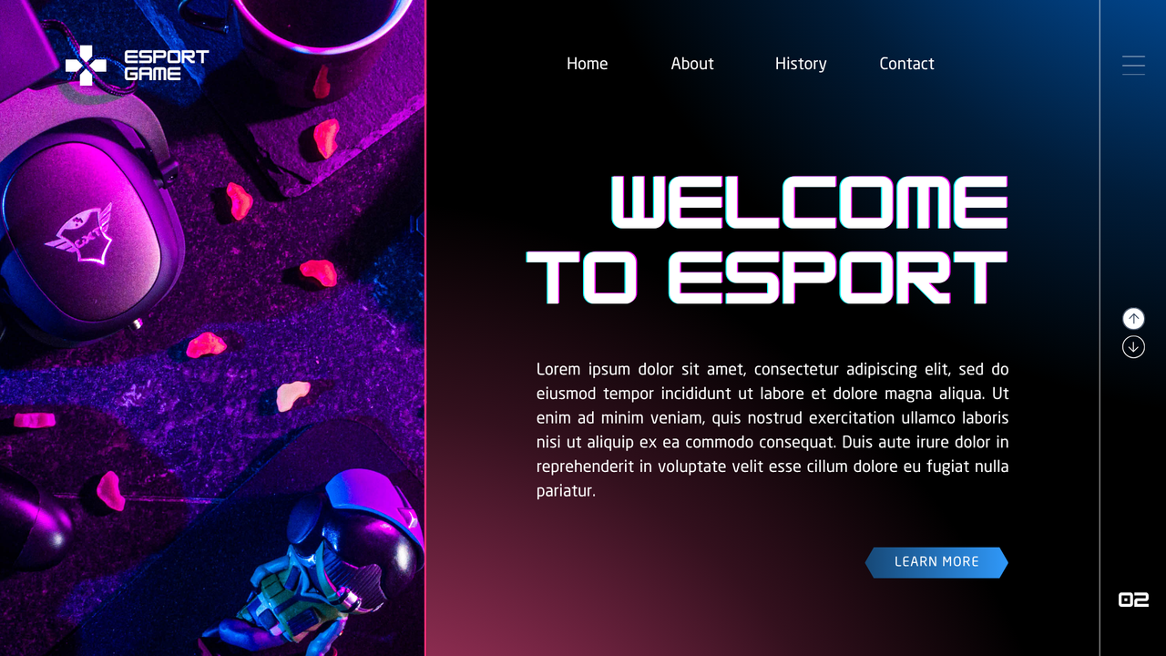 Dark Blue and Red Neon Futuristic Esports Game Presentation