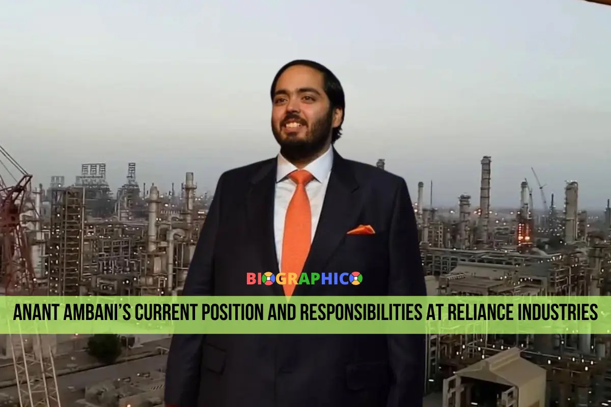 Anant Ambani's role at Reliance Industries