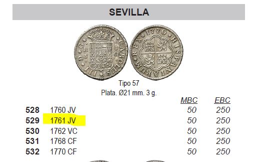 1 Real de Carlos III de 1761, Sevilla. 1761