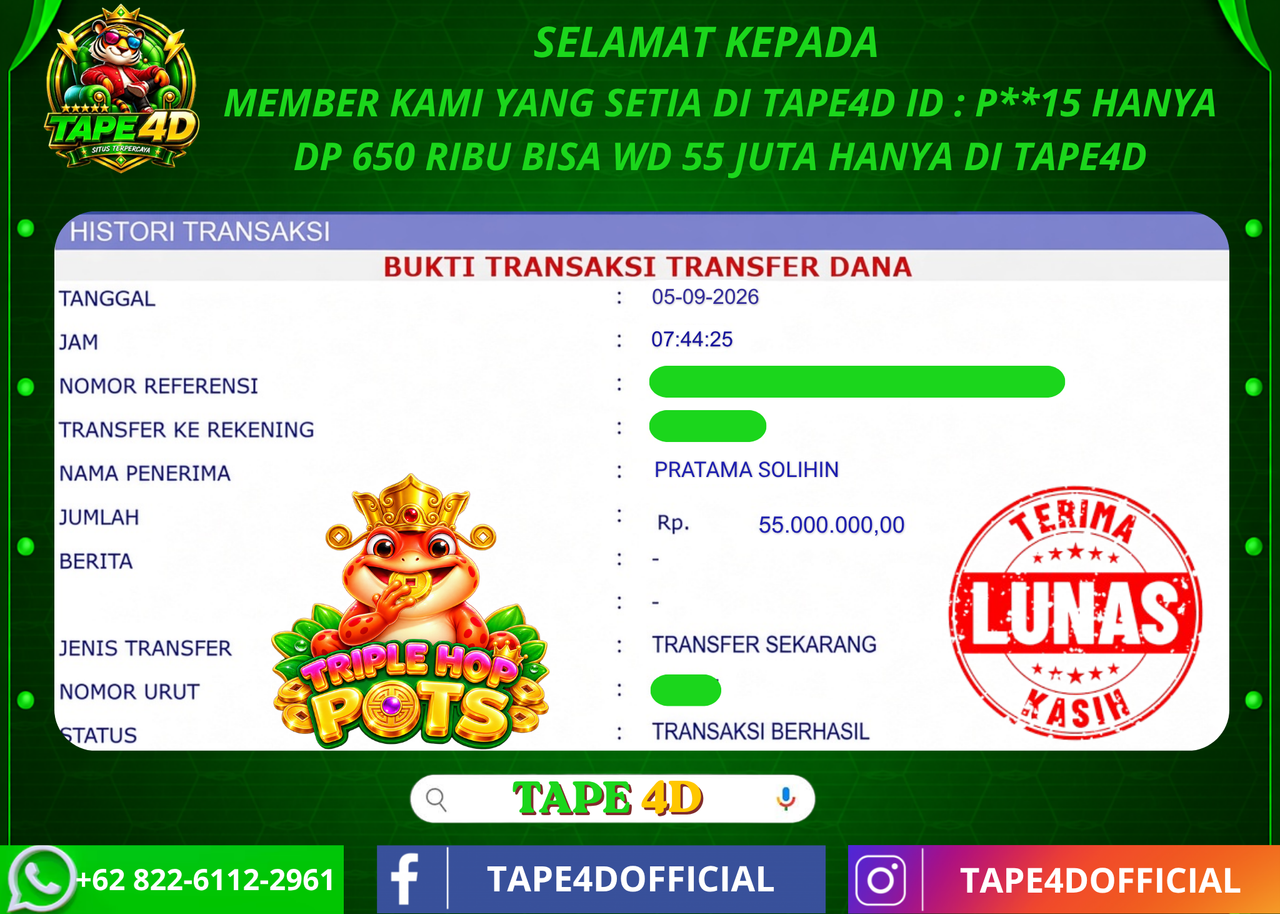 TAPE4D TRIPLE HOP PRAGMATIC PLAY 55.000.000-LUNAS
