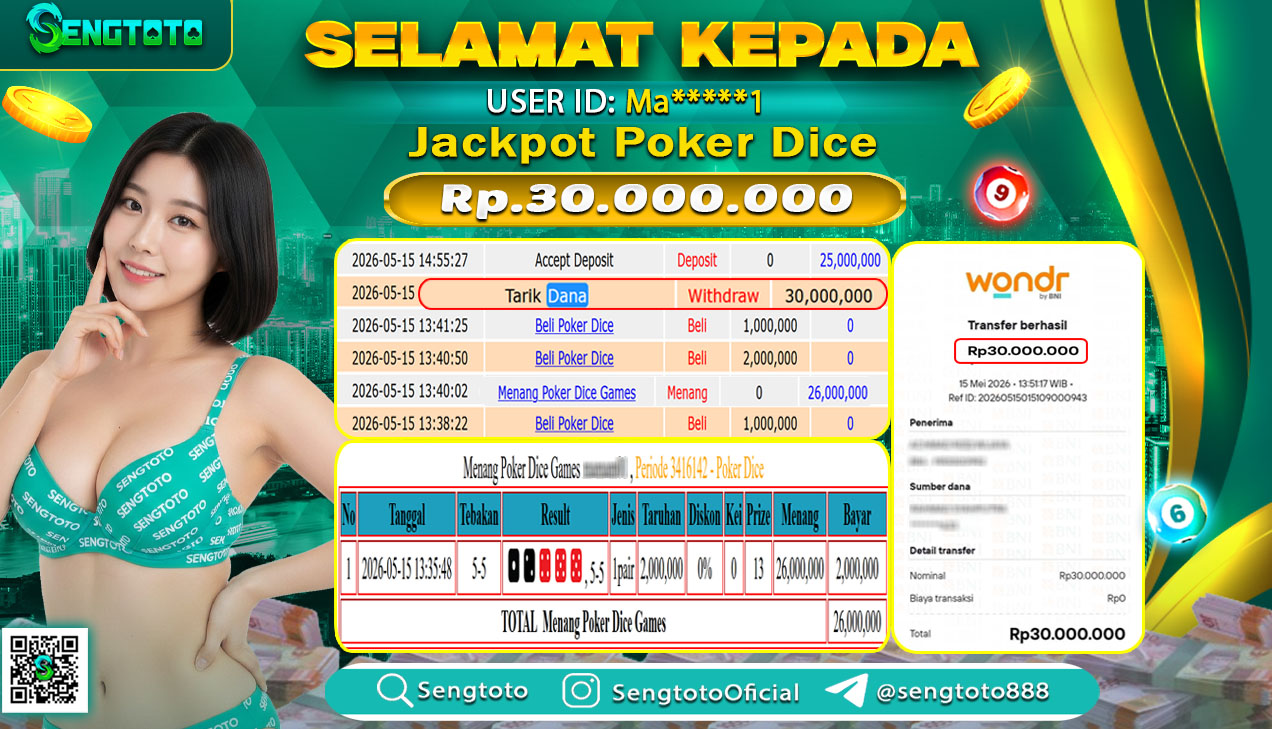 BUKTI PEMBAYARAN LIVEGAME POKER DICE