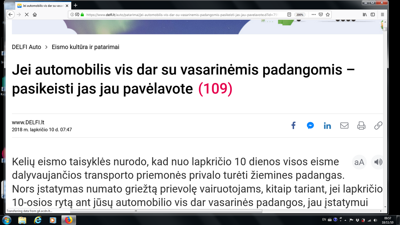 Vasarinės ar žieminės padangos kai pliusinė temperatūra?