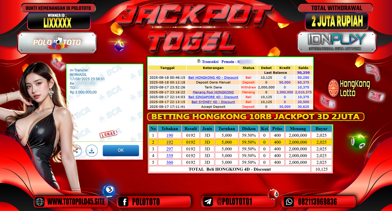 POLOTOTO JACKPOT TOGEL HONGKONG LOTTO Rp.2.000.000,-