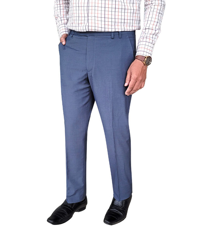 Men’s Trouser Formal Slim Fit Plain Front Cross Pocket Color: 890 Online (23.Grey)