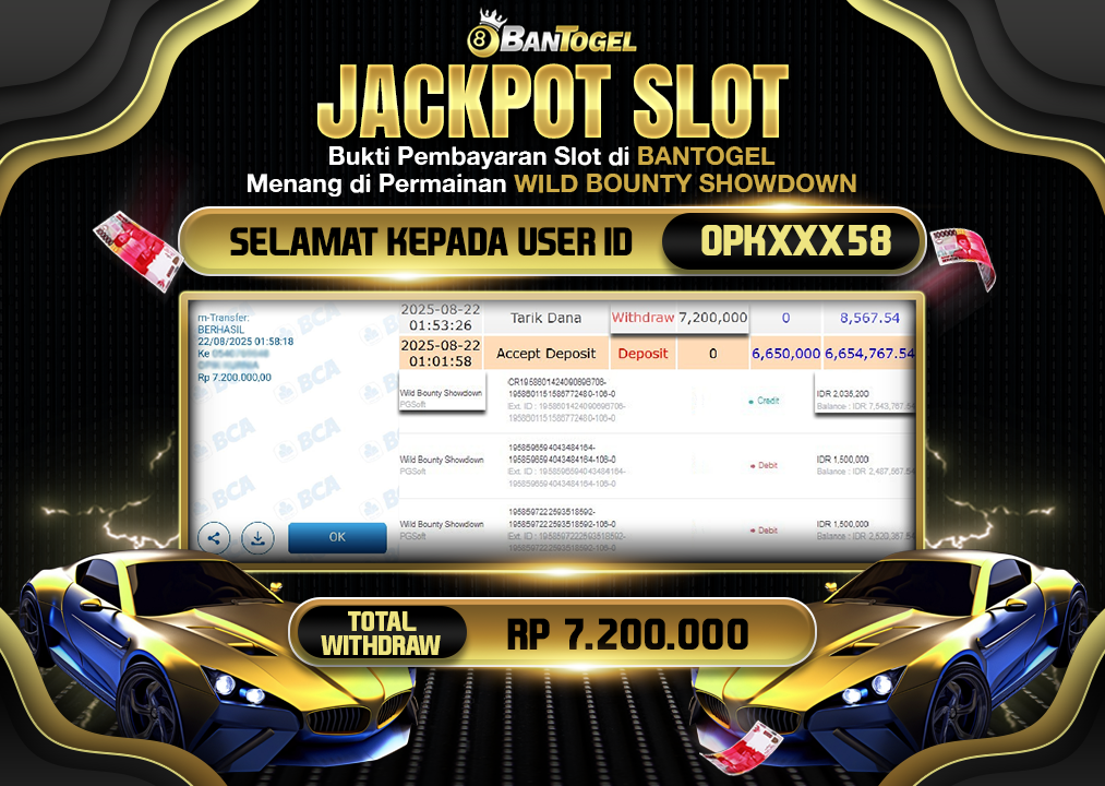 BUKTI JACKPOT LUNAS BANTOGEL